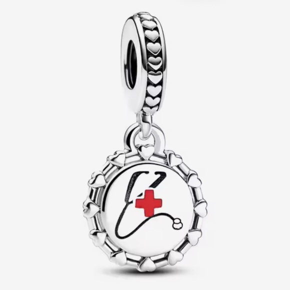 🌻 S925 Sterling Silver Stethoscope Charm - Picture 1 of 1